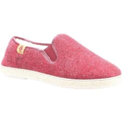 Hush Puppies Womens Recycled Cosy Warm Slip On Slippers -BreezeSole Shoes Store hus711 brgndy 01