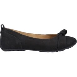 Hush Puppies Womens Jada Knot Leather Ballerina Shoes -BreezeSole Shoes Store hus738 black 04