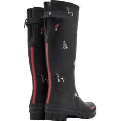 Joules Womens Welly Print Tall Length Wellington Boots -BreezeSole Shoes Store jou1255 blkjdog 03