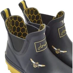 Joules Womens Wellibob Waterproof Short Wellington Boots -BreezeSole Shoes Store jou1441 blkmtlbees 05