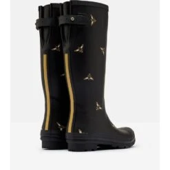 Joules Womens Welly Printed Waterproof Wellington Boots -BreezeSole Shoes Store jou1443 blkmtlbees 04