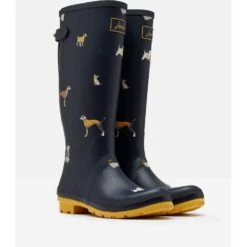 Joules Womens Welly Printed Waterproof Wellington Boots -BreezeSole Shoes Store jou1443 navhrbdogs 03