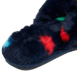 Joules Womens Mabelle Cross Strap Faux Fur Slider Slippers -BreezeSole Shoes Store jou2144 nvyspt 04