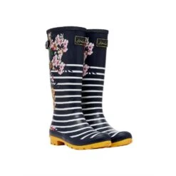 Joules Womens Welly Print Waterproof Wellington Boots -BreezeSole Shoes Store jou2254 navflostp 03