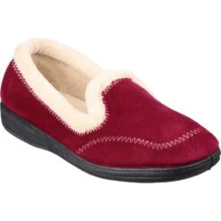 Mirak Womens/Ladies Maier Micro Fleece Memory Foam Textile Slippers -BreezeSole Shoes Store mir375 burgun 02