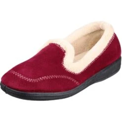 Mirak Womens/Ladies Maier Micro Fleece Memory Foam Textile Slippers -BreezeSole Shoes Store mir375 burgun 05