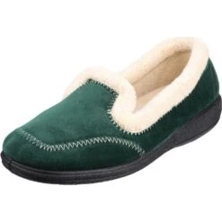 Mirak Womens/Ladies Maier Micro Fleece Memory Foam Textile Slippers -BreezeSole Shoes Store mir375 green 05