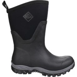 Muck Boots Womens/Ladies Arctic Sport Mid Fleece Wellington Boots -BreezeSole Shoes Store muc015 black 04
