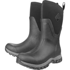 Muck Boots Womens/Ladies Arctic Sport Mid Fleece Wellington Boots -BreezeSole Shoes Store muc015 black 05