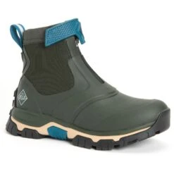 Muck Boots Womens Apex Mid Waterproof Zip Up Ankle Boots -BreezeSole Shoes Store muc089 moss 01