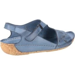 Riva Womens Barcelona Leather Summer Mule Sandals -BreezeSole Shoes Store riv012 denim 03