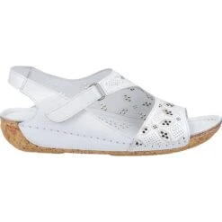 Riva Womens Barcelona Leather Summer Mule Sandals -BreezeSole Shoes Store riv012 white 02