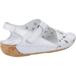 Riva Womens Barcelona Leather Summer Mule Sandals -BreezeSole Shoes Store riv012 white 03