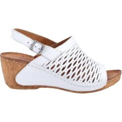Riva Womens Wrexham Strap Wedge Sandals -BreezeSole Shoes Store riv039 white 04