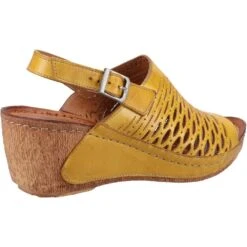 Riva Womens Wrexham Strap Wedge Sandals -BreezeSole Shoes Store riv039 yellow 02