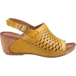 Riva Womens Wrexham Strap Wedge Sandals -BreezeSole Shoes Store riv039 yellow 04