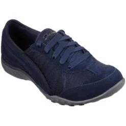 Skechers Womens Breathe-Easy-Weekend Wishes Lace Up Shoes -BreezeSole Shoes Store ske1069 nvy 01