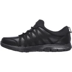 Skechers Womens Ghenter Dagsby Leather Lace Up Safety Shoes -BreezeSole Shoes Store ske1545 blk 03