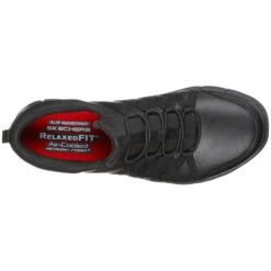 Skechers Womens Ghenter Dagsby Leather Lace Up Safety Shoes -BreezeSole Shoes Store ske1545 blk 05