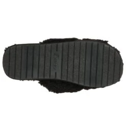 Skechers Womens Cozy Slide Crossover Sherpa Slip On Slippers -BreezeSole Shoes Store ske1963 bbk 04