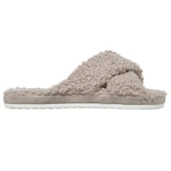 Skechers Womens Cozy Slide Crossover Sherpa Slip On Slippers -BreezeSole Shoes Store ske1963 tpe 02