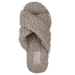 Skechers Womens Cozy Slide Crossover Sherpa Slip On Slippers -BreezeSole Shoes Store ske1963 tpe 05