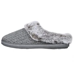 Skechers Womens Cozy Campfire Faux Fur Memory Foam Slippers -BreezeSole Shoes Store ske1978 gry 03