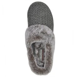Skechers Womens Cozy Campfire Faux Fur Memory Foam Slippers -BreezeSole Shoes Store ske1978 gry 05