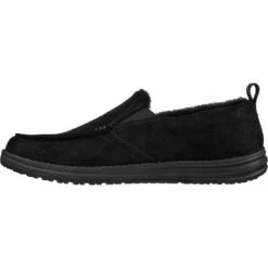 Skechers Mens Relaxed Fit Melson Willmore Slip On Slippers -BreezeSole Shoes Store ske2018 blk 03 1