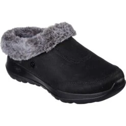 Skechers Womens On The GO Joy Slip On Winter Gratify Shoes -BreezeSole Shoes Store ske2068 bkgy 01 1