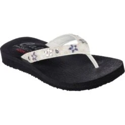 Skechers Womens Meditation Dancing Daisy Flip Flip Sandals