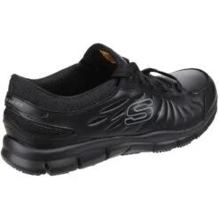 Skechers Womens/Ladies Eldred Slip Resistant Lace Up Work Safety Shoes -BreezeSole Shoes Store ske518 black 04