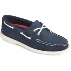 Sperry Womens Authentic Original Lace Up Leather Boat Shoes -BreezeSole Shoes Store spe018 navy 01